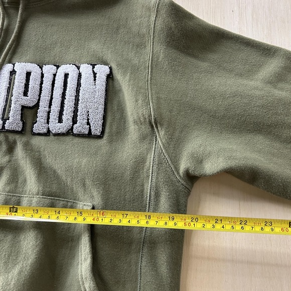 Champion Hoodie Mens Small Green Reverse Weave Embroidered Logo Pullover - Picture 4 of 8